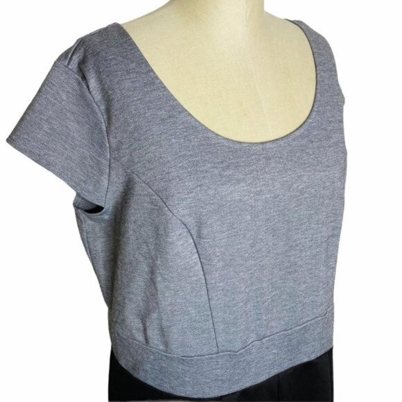 Merona Dress Womens Size 1X (Size 1) Grey Black Career Wear Sheath - Picture 1 of 4